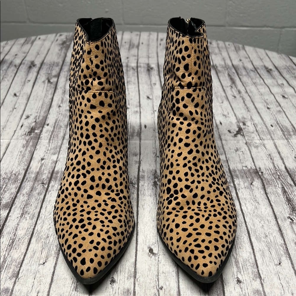 Qupid Mystique Leopard Print Ankle Boots
